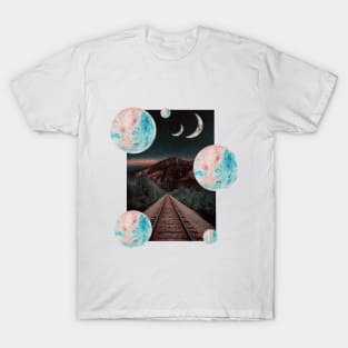 Space night moon lovely T-Shirt T-Shirt